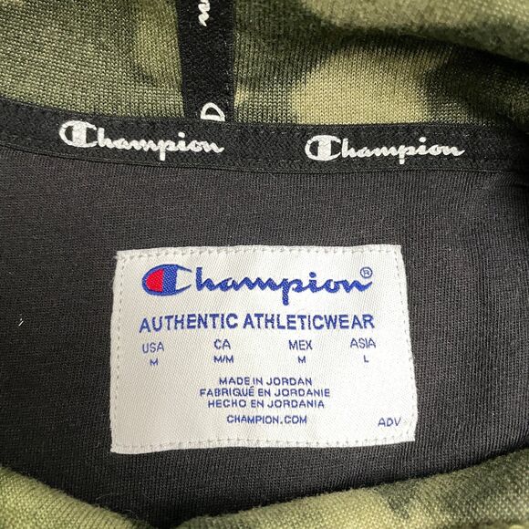 Champion Fleece Camo Sherpa Hoodie Sweatshirt Mens Medium Green Camouflage Hunt - Picture 8 of 15